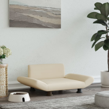 vidaXL Krémszínű szövet kutyaágy 70 x 45 x 28 cm szállítóbox, fekhely kutyáknak