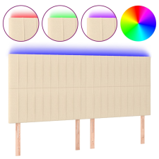vidaXL krémszínű szövet LED-es fejtámla 180x5x118/128 cm (3122681) ágy és ágykellék