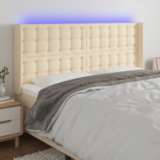 vidaXL krémszínű szövet LED-es fejtámla 183x16x118/128 cm ágy és ágykellék