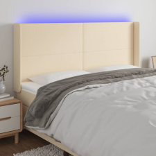 vidaXL krémszínű szövet LED-es fejtámla 183x16x118/128 cm ágy és ágykellék