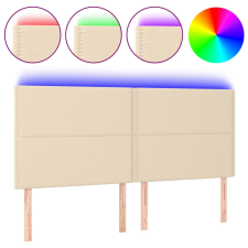 vidaXL krémszínű szövet LED-es fejtámla 200x5x118/128 cm (3122311) ágy és ágykellék