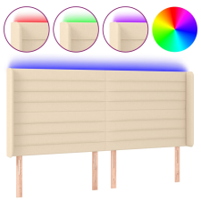 vidaXL krémszínű szövet LED-es fejtámla 203x16x118/128 cm (3124215) ágy és ágykellék