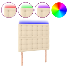 vidaXL krémszínű szövet LED-es fejtámla 90x5x118/128 cm (3122845) ágy és ágykellék