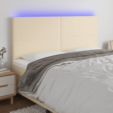 vidaXL krémszínű szövet LED-es fejtámla szárnyakkal 160x5x118/128 cm ágy és ágykellék