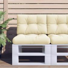 vidaXL Krémszínű szövet raklappárna 60 x 40 x 12 cm lakástextília