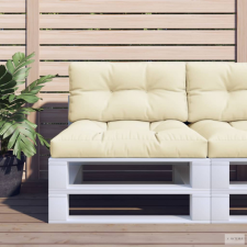 vidaXL Krémszínű szövet raklappárna 80 x 40 x 12 cm kerti bútor