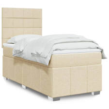 vidaXL krémszínű szövet rugós ágy matraccal 100 x 200 cm ágy és ágykellék