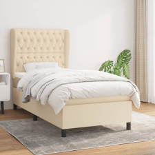 vidaXL krémszínű szövet rugós ágy matraccal 100 x 200 cm ágy és ágykellék