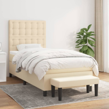 vidaXL krémszínű szövet rugós ágy matraccal 100 x 200 cm ágy és ágykellék