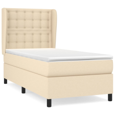 vidaXL krémszínű szövet rugós ágy matraccal 100 x 200 cm (3128266) ágy és ágykellék