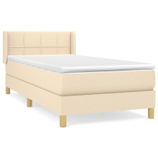 vidaXL krémszínű szövet rugós ágy matraccal 100 x 200 cm (3130254) ágy és ágykellék