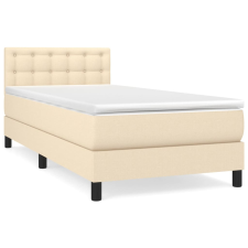 vidaXL krémszínű szövet rugós ágy matraccal 100 x 200 cm (3140358) ágy és ágykellék