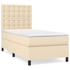 vidaXL krémszínű szövet rugós ágy matraccal 100 x 200 cm (3142078) ágy és ágykellék