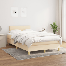 vidaXL krémszínű szövet rugós ágy matraccal 120 x 200 cm ágy és ágykellék