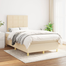 vidaXL krémszínű szövet rugós ágy matraccal 120 x 200 cm ágy és ágykellék