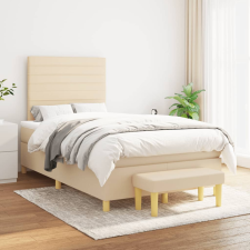 vidaXL krémszínű szövet rugós ágy matraccal 120 x 200 cm ágy és ágykellék