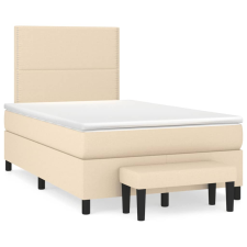 vidaXL krémszínű szövet rugós ágy matraccal 120 x 200 cm ágy és ágykellék
