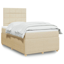 vidaXL krémszínű szövet rugós ágy matraccal 120 x 200 cm ágy és ágykellék