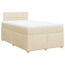 vidaXL krémszínű szövet rugós ágy matraccal 120 x 200 cm (3286652) ágy és ágykellék