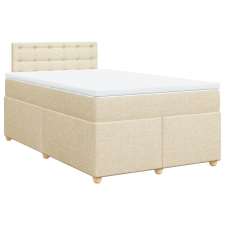 vidaXL krémszínű szövet rugós ágy matraccal 120 x 200 cm (3286666) ágy és ágykellék