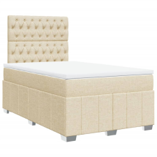vidaXL krémszínű szövet rugós ágy matraccal 120 x 200 cm (3291647) ágy és ágykellék