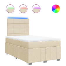vidaXL krémszínű szövet rugós ágy matraccal 120 x 200 cm (3293940) ágy és ágykellék