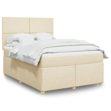 vidaXL krémszínű szövet rugós ágy matraccal 140 x 190 cm ágy és ágykellék