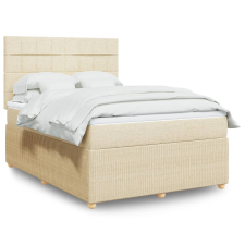 vidaXL krémszínű szövet rugós ágy matraccal 140 x 190 cm ágy és ágykellék