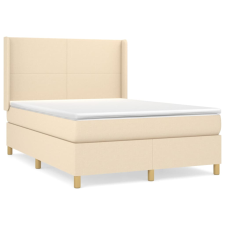 vidaXL krémszínű szövet rugós ágy matraccal 140 x 190 cm (3131830) ágy és ágykellék