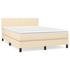 vidaXL krémszínű szövet rugós ágy matraccal 140 x 190 cm (3139894) ágy és ágykellék