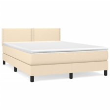 vidaXL krémszínű szövet rugós ágy matraccal 140 x 190 cm (3139974) ágy és ágykellék