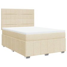 vidaXL krémszínű szövet rugós ágy matraccal 140 x 190 cm (3291668) ágy és ágykellék
