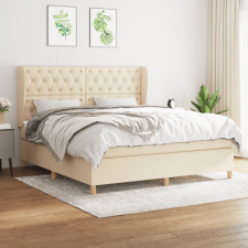 vidaXL krémszínű szövet rugós ágy matraccal 160 x 200 cm ágy és ágykellék