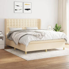 vidaXL krémszínű szövet rugós ágy matraccal 160 x 200 cm ágy és ágykellék