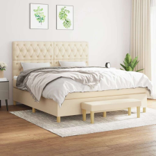 vidaXL krémszínű szövet rugós ágy matraccal 160 x 200 cm ágy és ágykellék