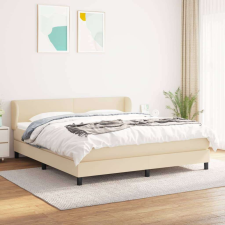 vidaXL krémszínű szövet rugós ágy matraccal 180 x 200 cm ágy és ágykellék