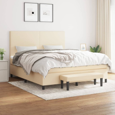 vidaXL krémszínű szövet rugós ágy matraccal 180 x 200 cm ágy és ágykellék