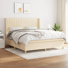 vidaXL krémszínű szövet rugós ágy matraccal 180 x 200 cm ágy és ágykellék