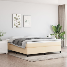 vidaXL krémszínű szövet rugós ágy matraccal 180 x 200 cm ágy és ágykellék