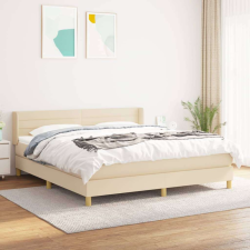 vidaXL krémszínű szövet rugós ágy matraccal 180 x 200 cm ágy és ágykellék