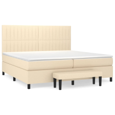 vidaXL krémszínű szövet rugós ágy matraccal 200 x 200 cm ágy és ágykellék