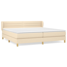 vidaXL krémszínű szövet rugós ágy matraccal 200 x 200 cm (3126914) ágy és ágykellék
