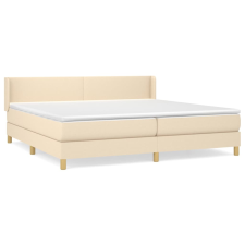 vidaXL krémszínű szövet rugós ágy matraccal 200 x 200 cm (3130142) ágy és ágykellék