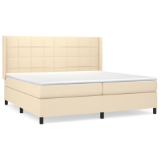 vidaXL krémszínű szövet rugós ágy matraccal 200 x 200 cm (3131462) ágy és ágykellék