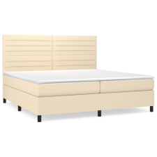 vidaXL krémszínű szövet rugós ágy matraccal 200 x 200 cm (3141886) ágy és ágykellék