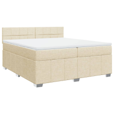 vidaXL krémszínű szövet rugós ágy matraccal 200 x 200 cm (3287180) ágy és ágykellék
