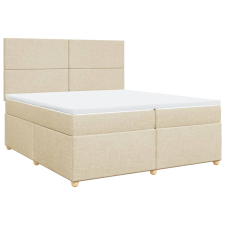 vidaXL krémszínű szövet rugós ágy matraccal 200 x 200 cm (3291385) ágy és ágykellék