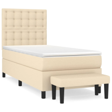 vidaXL krémszínű szövet rugós ágy matraccal 80 x 200 cm ágy és ágykellék