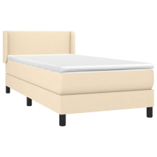 vidaXL Krémszínű szövet rugós ágy matraccal 80 x 200 cm ágy és ágykellék