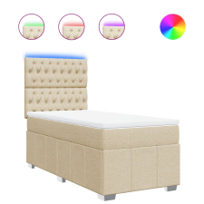 vidaXL krémszínű szövet rugós ágy matraccal 80 x 200 cm (3293807) ágy és ágykellék